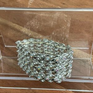 Silver Rhinestone Stretch Bracelet